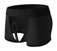 OUMSHBI Boxer Shorts For Men Breathable Ultra Thin Trunks Sexy Open Front Hole Boxer Briefs Low Rise Stretchy Waist Hipsters Comfortable Sleep Bottoms Men Underwear Lightweight Summer Trunks Black