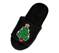 OUMSHBI Fleece Christmas Women'S Slippers Santa Claus Printed Fluffy Plush House Bedroom Shoes Fuzzy Memory Foam Closed Toe Slip On Women'S Slippers Harajuku Holidays Funny Xmas Warm