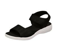 OUMSHBI Ladies Casual Sandals Wide Feet Espadrilles Lightweight Slip On Sandal Elastic Ankle Strap Flat Soft Sandals Arch Support Durable Beach Shoes Comfortable Casual Walking Footwear