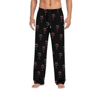 OUMSHBI Pj Bottoms For Men With Pockets Christmas Wine Glass Print Nightwear Sleepwear Home Office Elasticated Waist Drawstring Wide Leg Lounge Pajamas Pants Oversized Novelty Men Xmas Pjs Bottom