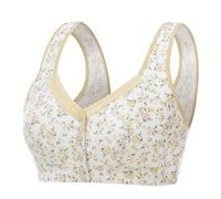 OUMSHBI Push Up Front Fastening Bras for The Elderly Large Breast Support Posture Womens Bras Non Wired Oversized Front Close Sport Bra Fitness Activewear Wrap Chest Underwear Bralette Yellow