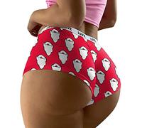 OUMSHBI Women Panties Christmas High Waist Tangas Brazilian French Knickers Soft Bikinis Breathable Underwear WomenS Hipster Panties Women Boyshort Panties Seamless Underwear, #D1-watermelon Red, M