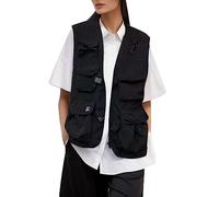 OUMSHBI Women's Solid Color Multi pocket Functional Vest Loose Fit Outdoor Sleeveless Jacket Cardigan Outerwear Gilet Soft Comfort Bodywarmer Outdoor Gilet Outdoor Adventures Womens Padded Gilet
