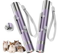 OUMSIS 2 Pack Interactive Red Light Pointer - 7 Adjustable Patterns, Rechargeable Interactive Cat Toy for Indoor Cats, Fun Exercise Toy for Kittens and Dogs to Chase and Play