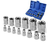 oumuik 14pcs Female E Star Torx Socket Set E4-E24 On Rail 1/4"1/2"3/8" E-Type Sockets Insert Nut