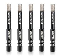 oumuik drill bits,tile drill bits, Porcelain Tile Drill Bit, Hex Shank Diamond Dry Drill Bits Sets 5 Pcs 6mm for Granite, Ceramic, Marble, Tile Stone, Glass, Hard Materials