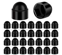 oumuik M10-17mm Plastic Dome Hex Head Bolt Nut Protection Caps Cover Hexagon 30PCS Blac