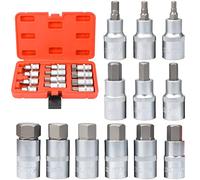 oumuik Screwdriver Bits，12 pcs Allen Key Socket Set -Socket Adapter Internal Hexagon 5-22 mm