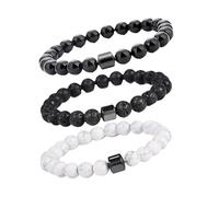 Oumun 3PCS Anti Alco/hol Bracelet,Reduce the Urge to Drink,Adjustable Sobriety Bracelets,Magnetic Bracelets to Support Reducing Alco/hol Cravings,Bead Bra/celet,Anti Alco/hol Bra/celet Women