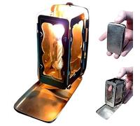 Oumun Folding Pocket Candle Lantern, Silver, Windproof, Durable, Portable, Versatile, Outdoor Activities