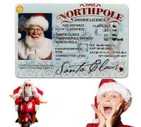 OUMYQ North Pole Official Santa's Sleigh Driver License, Christmas Holiday Novelty Card, 3 Pack, Credit Card Size, Special Delivery Authorization (1Pcs)