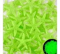 Oun Nana Glow in The Dark Starfish Rocks, 200 Pcs Luminous Sea Star Shaped Stones for Aquarium, Fish Tank, Fish Bowl, Garden, DIY Crafts, Party Decor (Green)