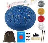 Oun Nana Rain Drum for Garden, 6 Inches 11 Notes Steel Tongue Drum for Adults Kids, Hand Drum Percussion Instrument with Drumsticks, Finger Paddle, Music Book and Travel Bag Yoga Chakra Gifts, Blue