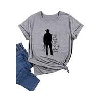 OUNAR Every Girl Needs A Little Rip in Her Jeans T-Shirt Womens Fun Letter Print Shirt Short Sleeve Casual Cowgirl Tees, A1-gray, S