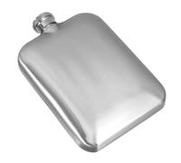 Ounce Stainless Steel Square Flask with Secure Cap | Matte Finish, Fingerprint Resistant Surface, Silver Look, Discreet Pocket Carry for Women and Campers
