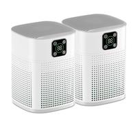 OUNEDA HY1800 Pro Air Purifier 2 Pack for Bedrooms & Home, 360° Air Intake, H13 HEPA Air Cleaner for Smoke, Pet Dander & Odours, Quiet Sleep Mode, 9H Timer, White