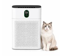 OUNEDA HY4866 Air Purifier for Large Rooms & Home, Double-Sided Air Intake, H13 HEPA Air Cleaner for Smoke, Pet Hair & Dust, PM2.5 Air Quality Sensor, Quiet Sleep Mode, White