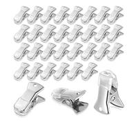 Ounfhtrttk 100 Pcs Alligator Clips 20 X 8 mm Silver Metal Small Clips Alligator Clips for Crafts Mini DIY Sweater Clip Non-Slip Rubber Flat Mouth Clip ID Badge Holders Lanyards Clothing Glasses Access