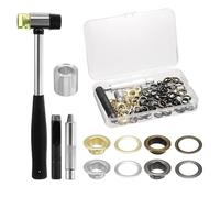 Ounfhtrttk 100pcs Grommet Eyelets Tool Kit for Shoes Clothes Leather Fabric Belt DIY, Gold,Silver,Gunmetal,Bronze