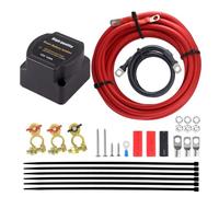 Ounfhtrttk 12V 140Amp Dual Battery Isolator VSR Sensitive Relay & Wiring Cable Kit Double Battery Automatic Charger for Marine Car