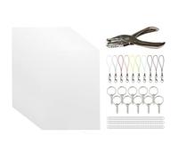 Ounfhtrttk 146PCS Shrink Sheets Kit,Shrink Paper Keychain Kit with 25PCS Shrink Paper 121PCS Open Iron Ring,Hole Punch