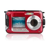 Ounfhtrttk 16X Zoom 24MP 1080P Full HD Digital Camera 10ft Depth Waterproof Front Rear Dual Screen Digital Camera A