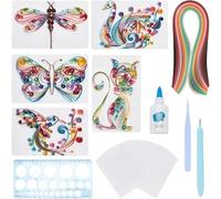 Ounfhtrttk 20 Sets Paper-Quilling Kits for Beginners,20 Cards, Paper-Quilling Tools and Supplies Home Room Wall Art Decor-
