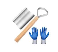Ounfhtrttk 2PCS Hide Scraper Fleshing Tool Fleshing Knife Taxidermy Tools + Animal Skinning and Fleshing Knife Debarking Tool
