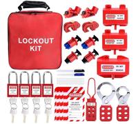 Ounfhtrttk 56 Pcs Lockout Tagout Kit Safety Electrical with Clamp-on Circuit Breaker Lockout,for Electrical/Industrial/Mechanical