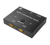 Ounfhtrttk 8K Switcher DP2.0 Bidirectional 2-Input 1-Output DisplayPort Splitter 4K@240Hz Extended 1-To-2