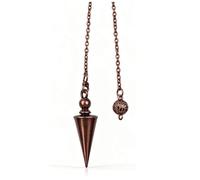 Ounfhtrttk 9 Inch Copper Pendulum with Chain Hexagonal Cone Spiritual Pendant for Dowsing,Healing Tool for Pendulum Board