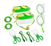 Ounfhtrttk Bugs Habitat for Kids 2 Sets Bug Catcher with Collector Butterfly Net Tweezer, Bug Catching Kit for Ages 3 4 5 6