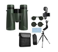 Ounfhtrttk Compact 12x42 HD Binoculars BAK4 Prism Waterproof for Adults Bird Watching for Travel Stargazing Green