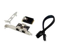 Ounfhtrttk Dual Port Mini PCI-E 2 X RJ45 Gigabit Ethernet Adapter 10/100/1000Mbps LAN Network Card Controller Module Interface
