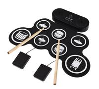 Ounfhtrttk Electronic Drum Set with Drum Sticks and Pedals Electric Drum Set Portable Practice Drum Pad Kit for Kids Boy Gift