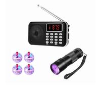 Ounfhtrttk Equipment Kit for Paranormal Research Includes 1 FM Radio, 4 Light Up Cat Balls(Battery Included), 1 UV Flashlight(6 Pieces)