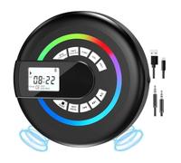 Ounfhtrttk FM Transmitter Enabled Portable CD Player with Speaker Bluetooth Discman for Car, AUX/USB Input, LCD Display RGB Lighting