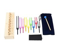 Ounfhtrttk For Healing, Meditation, and Therapy 9 Tuning Forks Set 174-963HZ for Musical Instruments Colorful