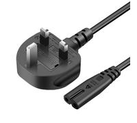 Ounfhtrttk For PC Laptop Compatible 2 Prong UK Plug Connector Power Cable 2x0.75mm2 Copper Wire 1.5 Meter Charging Line Black