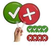 Ounfhtrttk Handheld Signs Paddle Double-Sided Correct/Wrong for Classroom Activities, Competition Scoring, and Voting Teaching Tools