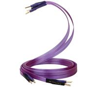 Ounfhtrttk HiFi OCC Speaker Cable Hi-End Pure Copper Belt with Serrated -Plated Banana Y Plugs Cable Speaker Amplifier A