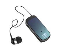 Ounfhtrttk K65 Tie-Clip Retractable Wired Bluetooth Headset In-Ear Digital Display Long-Life Business Single-Ear Headset Blue