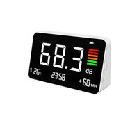 Ounfhtrttk LED Display Digital Decibel Meter 30-130db Sound Level Meter, Desktop Noise Time Temperature Humidity Meter
