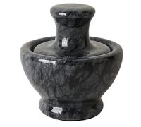 Ounfhtrttk Luxury Light Manual Grinder Garlic Pounder Natural Marble Pepper Powder Mash Jar Kitchen Bar Utensils Set Black
