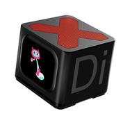 Ounfhtrttk Metal Design Rechargeable Digital Alarm Clock Portable Bluetooth Speaker Touch Screen Mini for Home Black