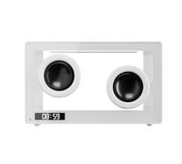 Ounfhtrttk Portable Retro Bluetooth Speaker Clock Wireless HiFi Transparent Soundbar with RGB Light TF Card Audio Music Player A G