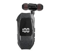 Ounfhtrttk Retractable Wireless Earphones Business Lavalier Earphones LED Digital Display Suitable for Sport Training DrivingWork,B