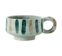 Ounfhtrttk Retro Graffiti Hand-Painted Ceramic Coffee Cups Handmade Rough Pottery Cup Green
