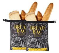 Ounfhtrttk Reusable Beeswax Bread Bags Sourdough Storage Bag with Lining 2 Pack for Homemade Bread to Keep Large A