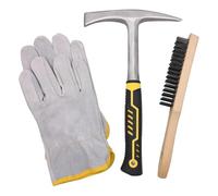 Ounfhtrttk -Steel(28oz), 12.6" Chipping Hammer& 10" Leather Gloves- Professional Welding Tool Kit